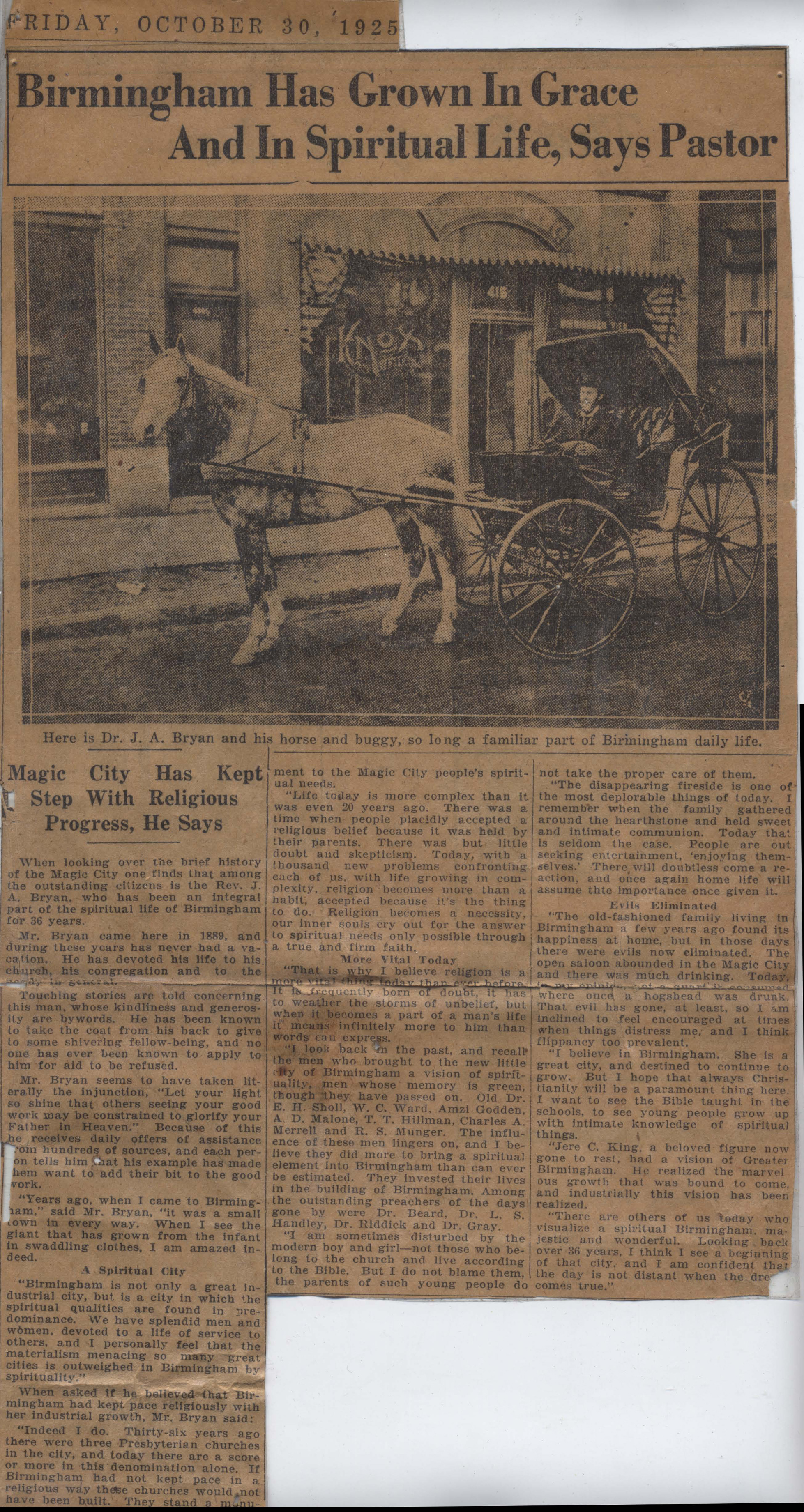 Birmingham Has Grown In Grace and In Spiritual Life, Says Pastor