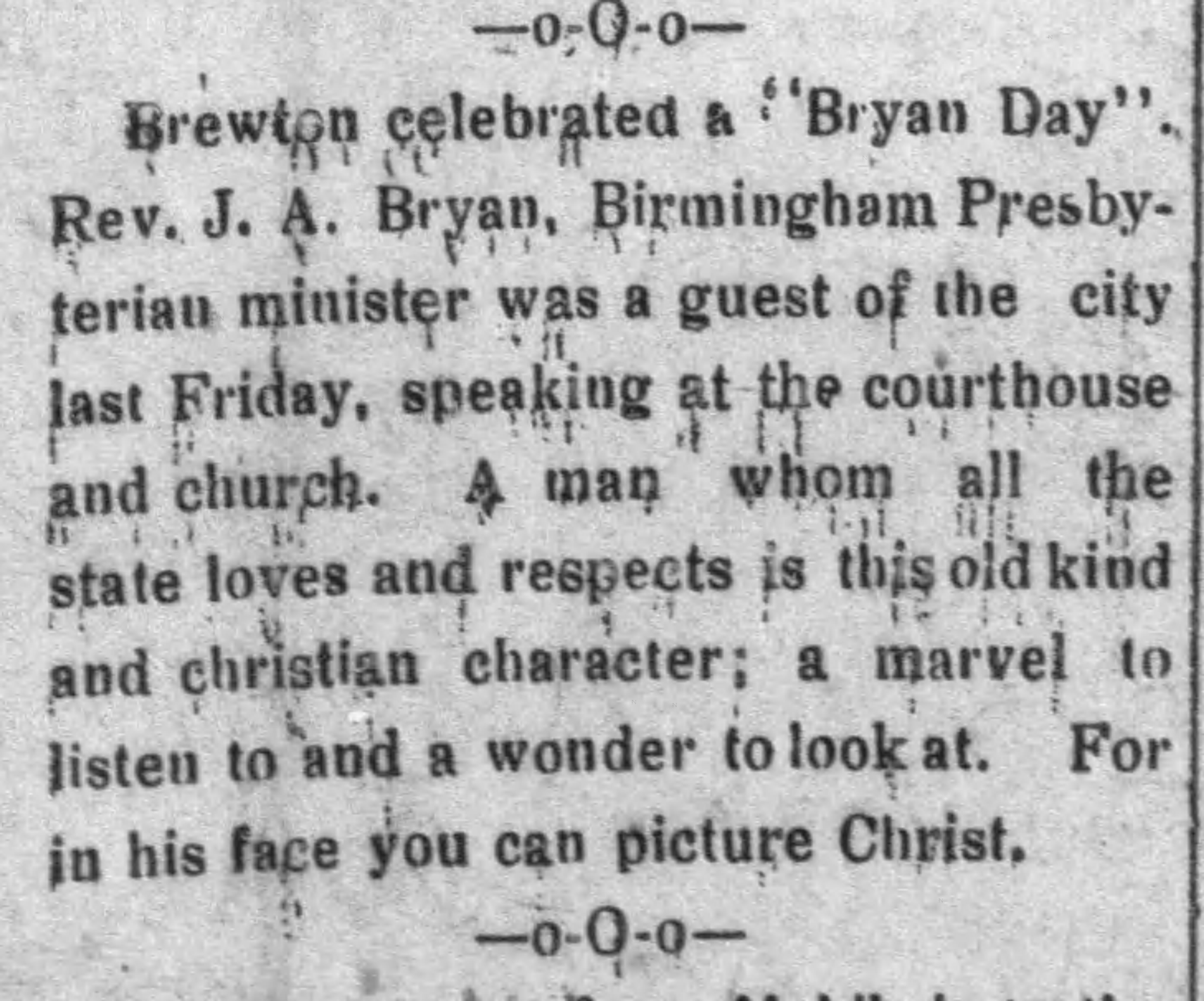 Brewton Celebrates Brother Bryan Day