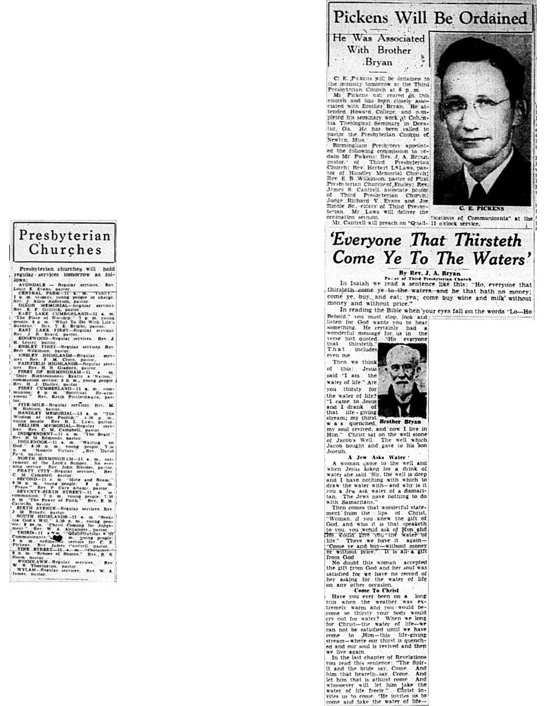 Pickens Will Be Ordained: He Was Associated WIth Brother Bryan